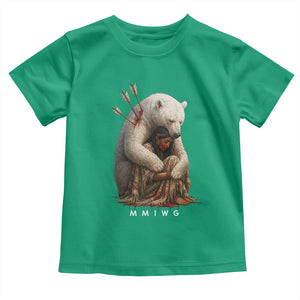 MMIW Native American Toddler T Shirt Spirit Bear Protecting Indigenous Woman MMIWG TS10 Irish Green Print Your Wear