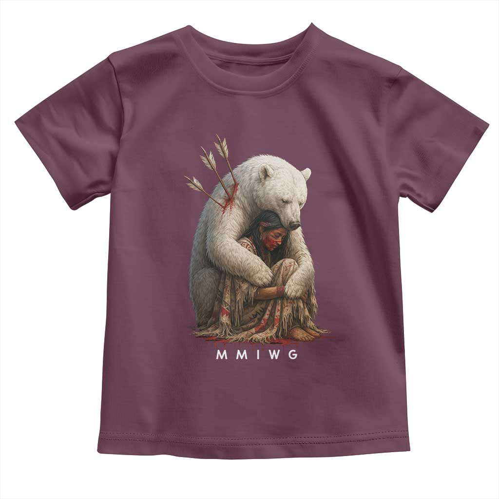 MMIW Native American Toddler T Shirt Spirit Bear Protecting Indigenous Woman MMIWG TS10 Maroon Print Your Wear