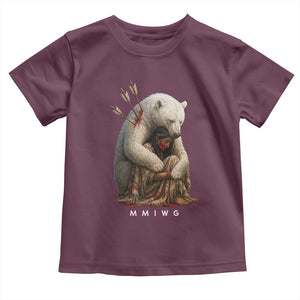 MMIW Native American Toddler T Shirt Spirit Bear Protecting Indigenous Woman MMIWG TS10 Maroon Print Your Wear