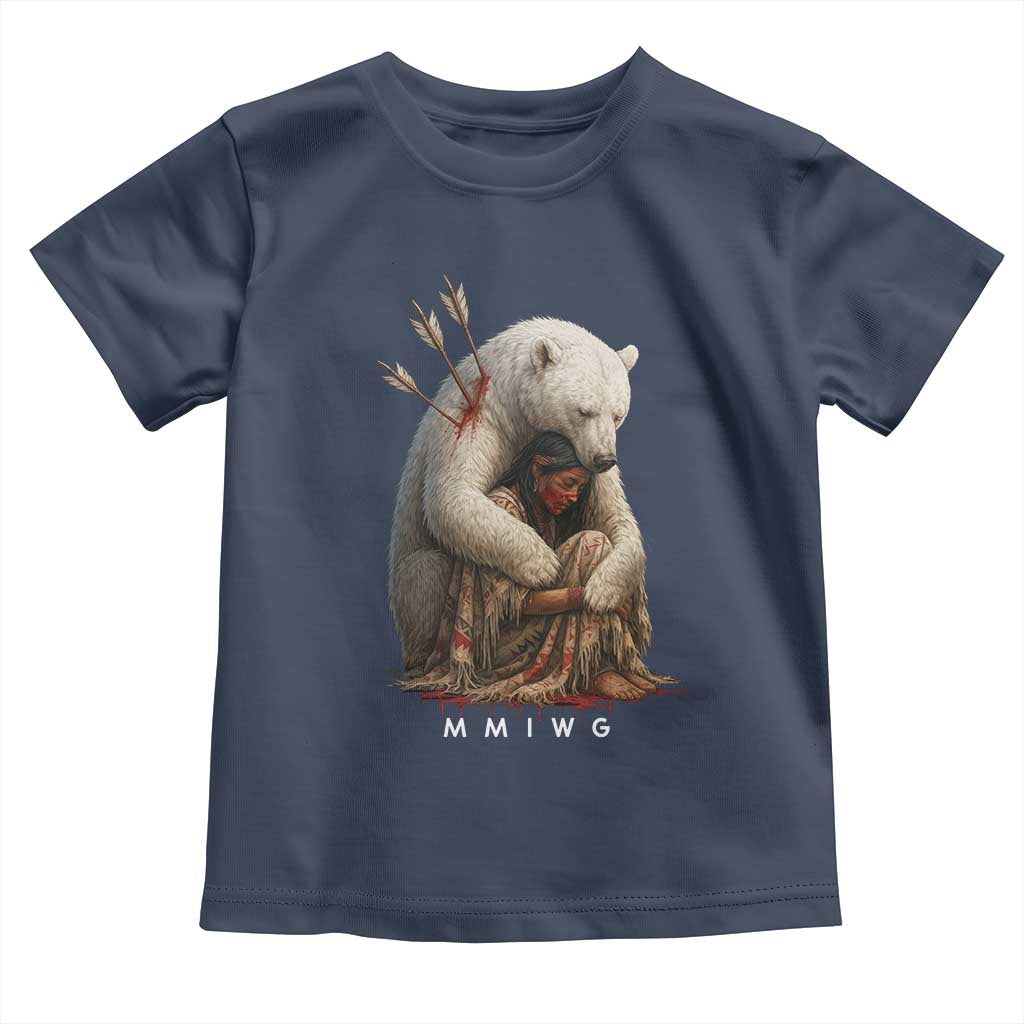 MMIW Native American Toddler T Shirt Spirit Bear Protecting Indigenous Woman MMIWG TS10 Navy Print Your Wear