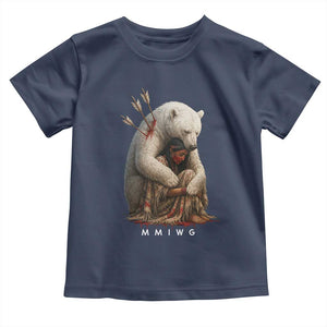 MMIW Native American Toddler T Shirt Spirit Bear Protecting Indigenous Woman MMIWG TS10 Navy Print Your Wear