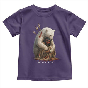 MMIW Native American Toddler T Shirt Spirit Bear Protecting Indigenous Woman MMIWG TS10 Purple Print Your Wear
