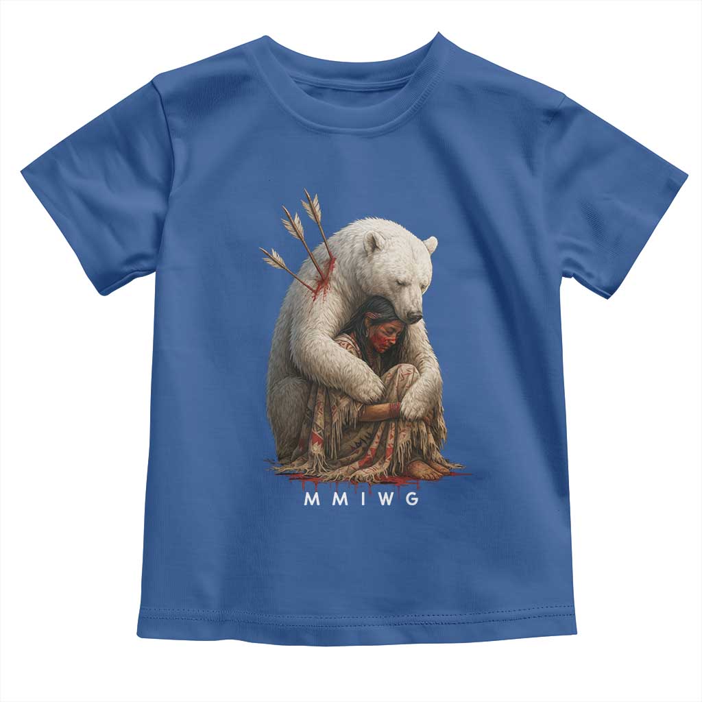 MMIW Native American Toddler T Shirt Spirit Bear Protecting Indigenous Woman MMIWG TS10 Royal Blue Print Your Wear