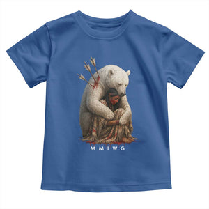MMIW Native American Toddler T Shirt Spirit Bear Protecting Indigenous Woman MMIWG TS10 Royal Blue Print Your Wear