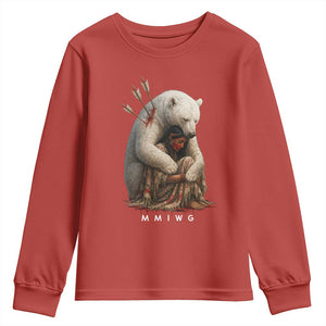 MMIW Native American Youth Sweatshirt Spirit Bear Protecting Indigenous Woman MMIWG TS10 Red Print Your Wear
