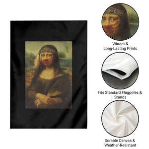 MMIW Awareness Garden Flag Mona Lisa Red Handprint Indigenous Woman Stop Stolen Sisters TS10 Print Your Wear