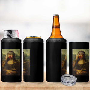MMIW Awareness 4 in 1 Can Cooler Tumbler Mona Lisa Red Handprint Indigenous Woman Stop Stolen Sisters TS10 Print Your Wear