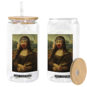 MMIW Awareness Glass Can Mona Lisa Red Handprint Indigenous Woman Stop Stolen Sisters TS10 Print Your Wear
