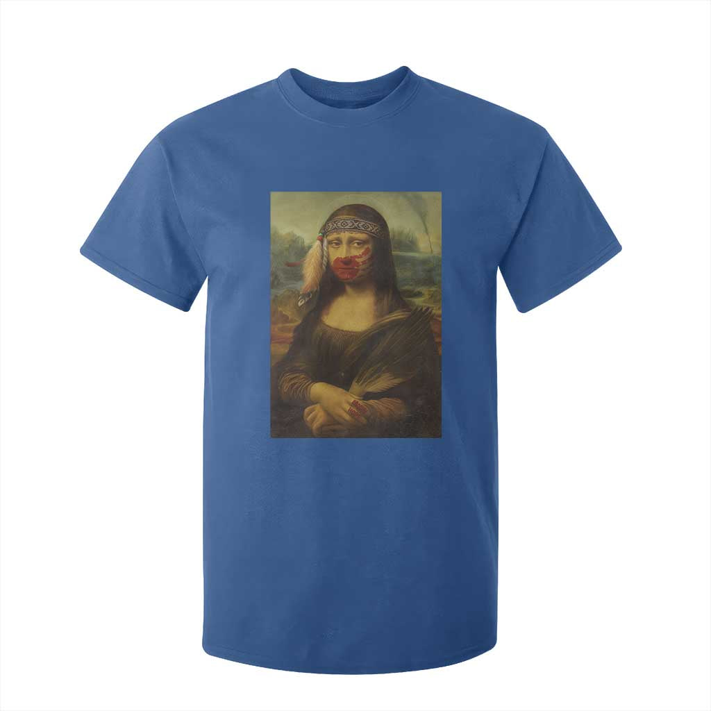 MMIW Awareness T Shirt For Kid Mona Lisa Red Handprint Indigenous Woman Stop Stolen Sisters TS10 Royal Blue Print Your Wear