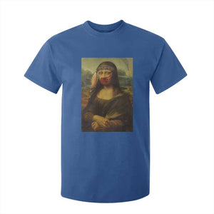 MMIW Awareness T Shirt For Kid Mona Lisa Red Handprint Indigenous Woman Stop Stolen Sisters TS10 Royal Blue Print Your Wear