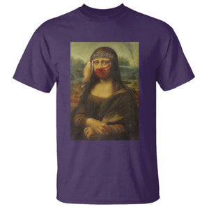 MMIW Awareness T Shirt Mona Lisa Red Handprint Indigenous Woman Stop Stolen Sisters TS10 Purple Print Your Wear