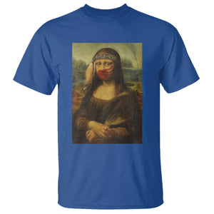 MMIW Awareness T Shirt Mona Lisa Red Handprint Indigenous Woman Stop Stolen Sisters TS10 Royal Blue Print Your Wear