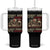 Native American Tumbler With Handle Funny The First Immigrants Always Forget TS10 One Size: 40 oz Black Print Your Wear