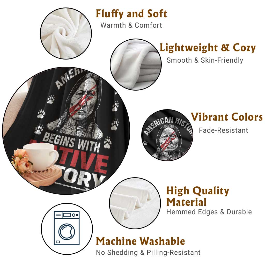 Native American History Throw Blanket Indigenous Peoples Tribal Pride TS10 Print Your Wear