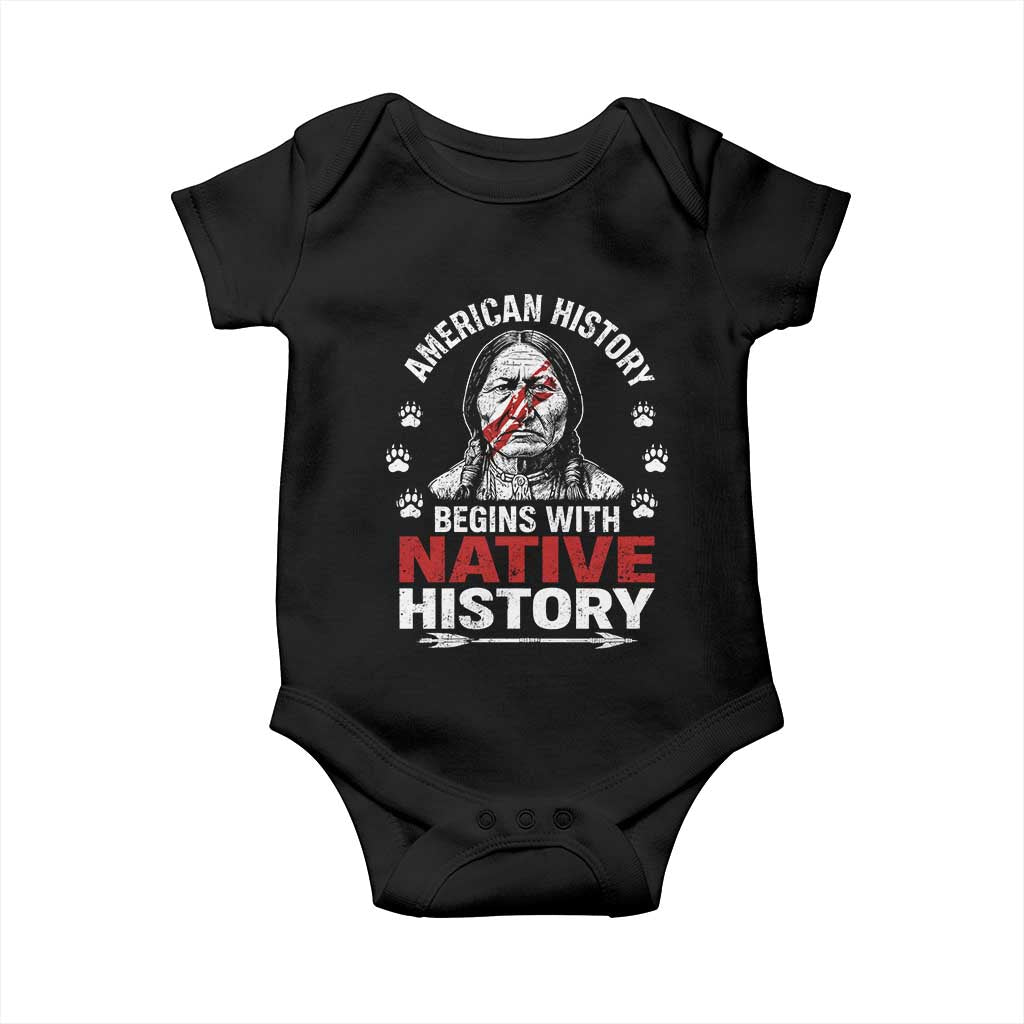 Native American History Baby Onesie Indigenous Peoples Tribal Pride TS10 Black Print Your Wear