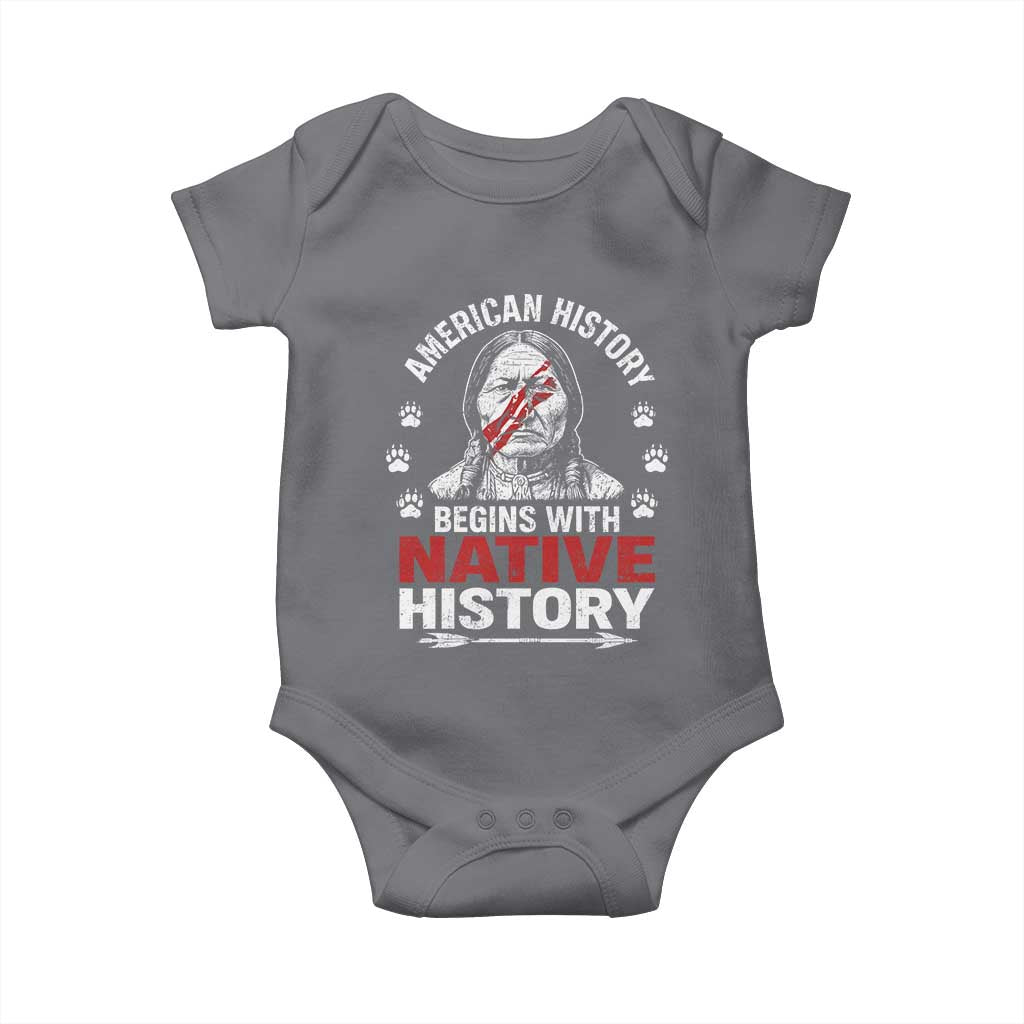 Native American History Baby Onesie Indigenous Peoples Tribal Pride TS10 Charcoal Print Your Wear