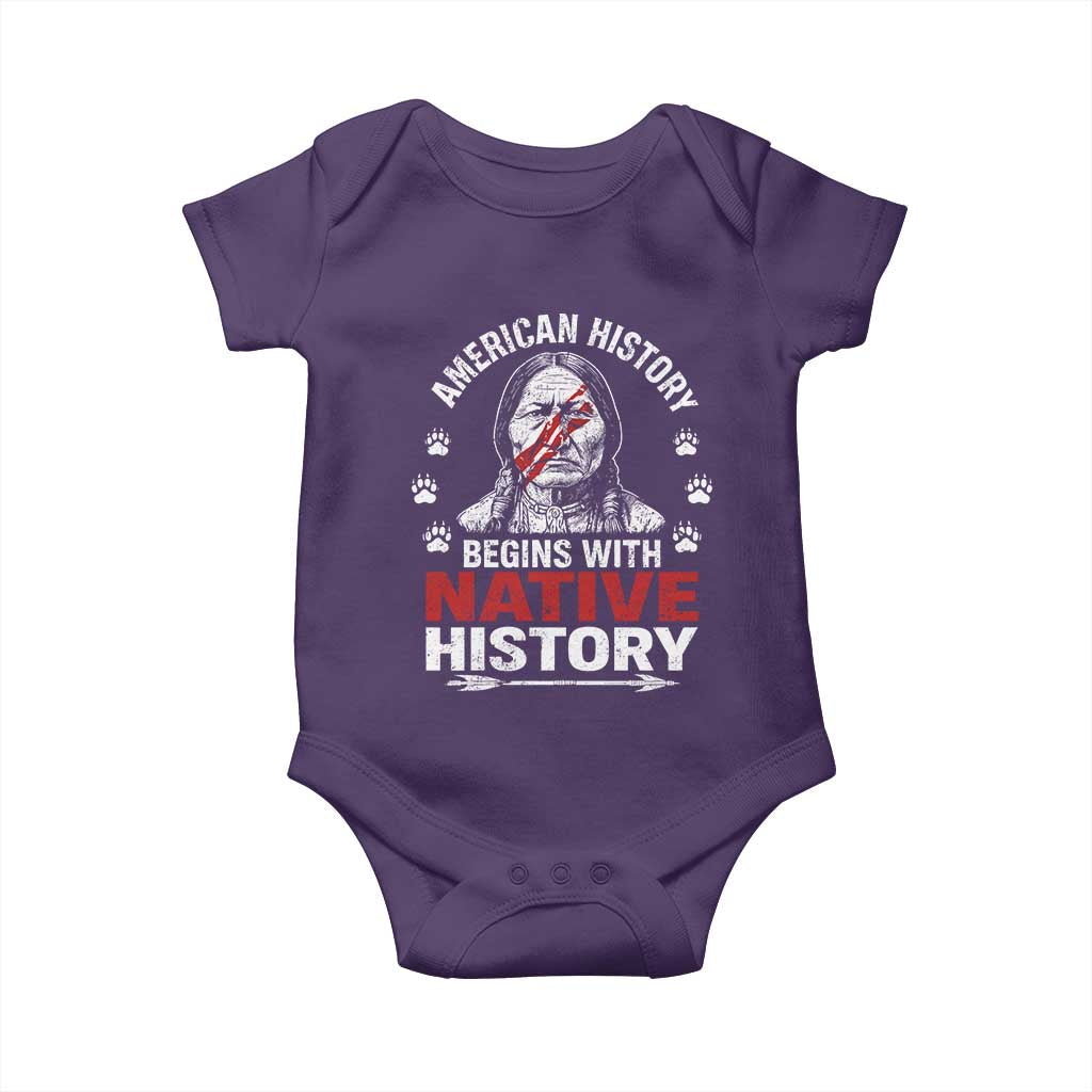 Native American History Baby Onesie Indigenous Peoples Tribal Pride TS10 Purple Print Your Wear