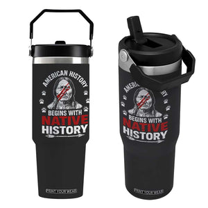 Native American History Flip Straw Tumbler Indigenous Peoples Tribal Pride TS10 One Size: 30 oz Black Print Your Wear