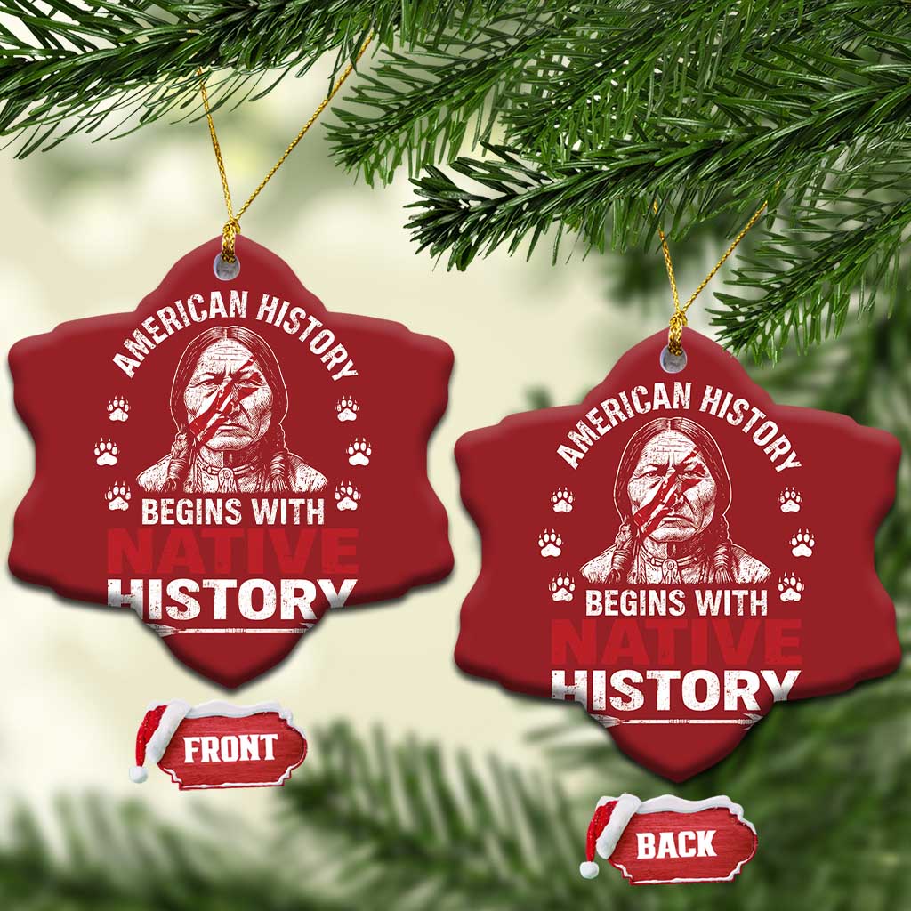 Native American History Christmas Ornament Indigenous Peoples Tribal Pride TS10 Snow Flake Red Print Your Wear