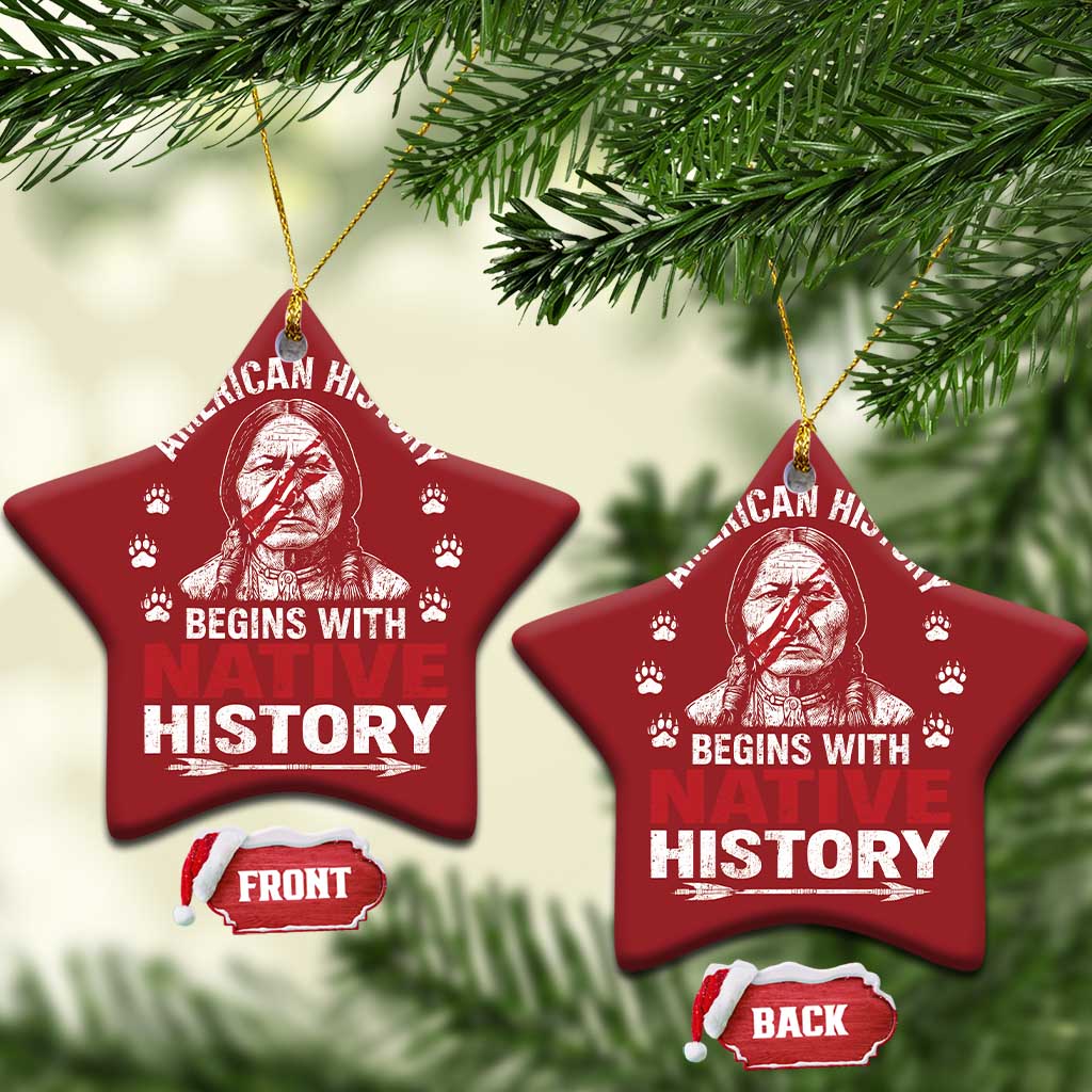 Native American History Christmas Ornament Indigenous Peoples Tribal Pride TS10 Star Red Print Your Wear