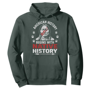 Native American History Hoodie Indigenous Peoples Tribal Pride TS10 Dark Forest Green Print Your Wear