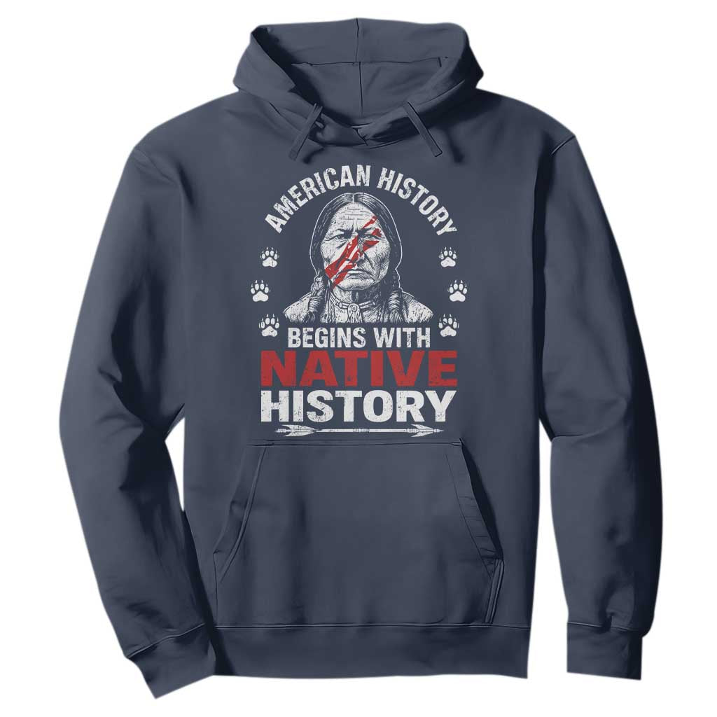 Native American History Hoodie Indigenous Peoples Tribal Pride TS10 Navy Print Your Wear