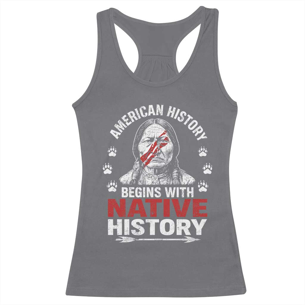 Native American History Racerback Tank Top Indigenous Peoples Tribal Pride TS10 Charcoal Print Your Wear