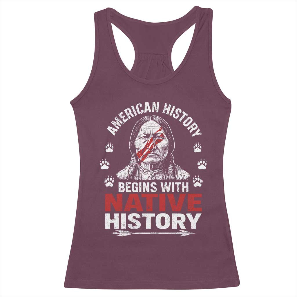 Native American History Racerback Tank Top Indigenous Peoples Tribal Pride TS10 Maroon Print Your Wear