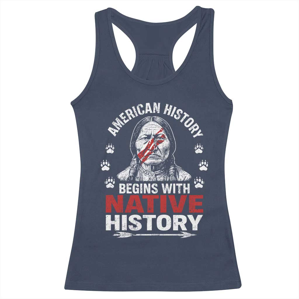 Native American History Racerback Tank Top Indigenous Peoples Tribal Pride TS10 Navy Print Your Wear