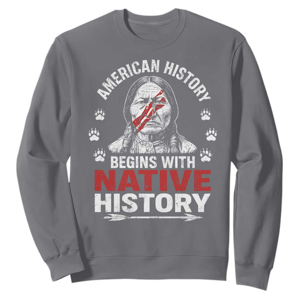Native American History Sweatshirt Indigenous Peoples Tribal Pride TS10 Charcoal Print Your Wear