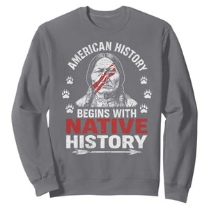 Native American History Sweatshirt Indigenous Peoples Tribal Pride TS10 Charcoal Print Your Wear