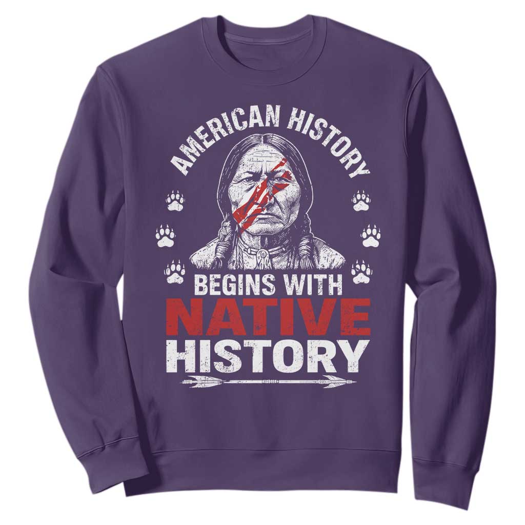 Native American History Sweatshirt Indigenous Peoples Tribal Pride TS10 Purple Print Your Wear