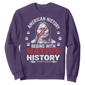 Native American History Sweatshirt Indigenous Peoples Tribal Pride TS10 Purple Print Your Wear