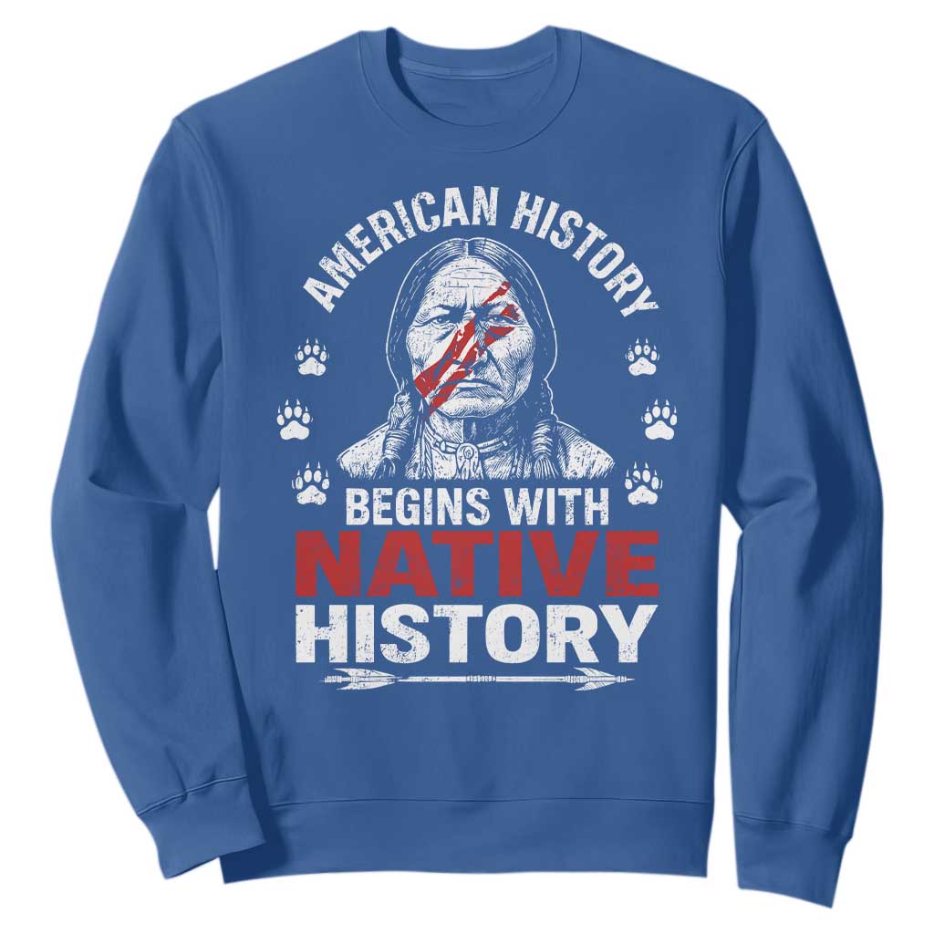 Native American History Sweatshirt Indigenous Peoples Tribal Pride TS10 Royal Blue Print Your Wear