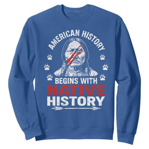 Native American History Sweatshirt Indigenous Peoples Tribal Pride TS10 Royal Blue Print Your Wear