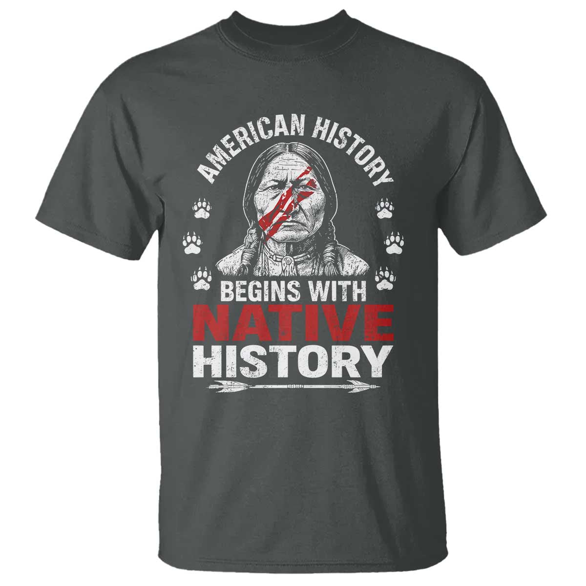 Native American History T Shirt Indigenous Peoples Tribal Pride TS10 Dark Heather Print Your Wear