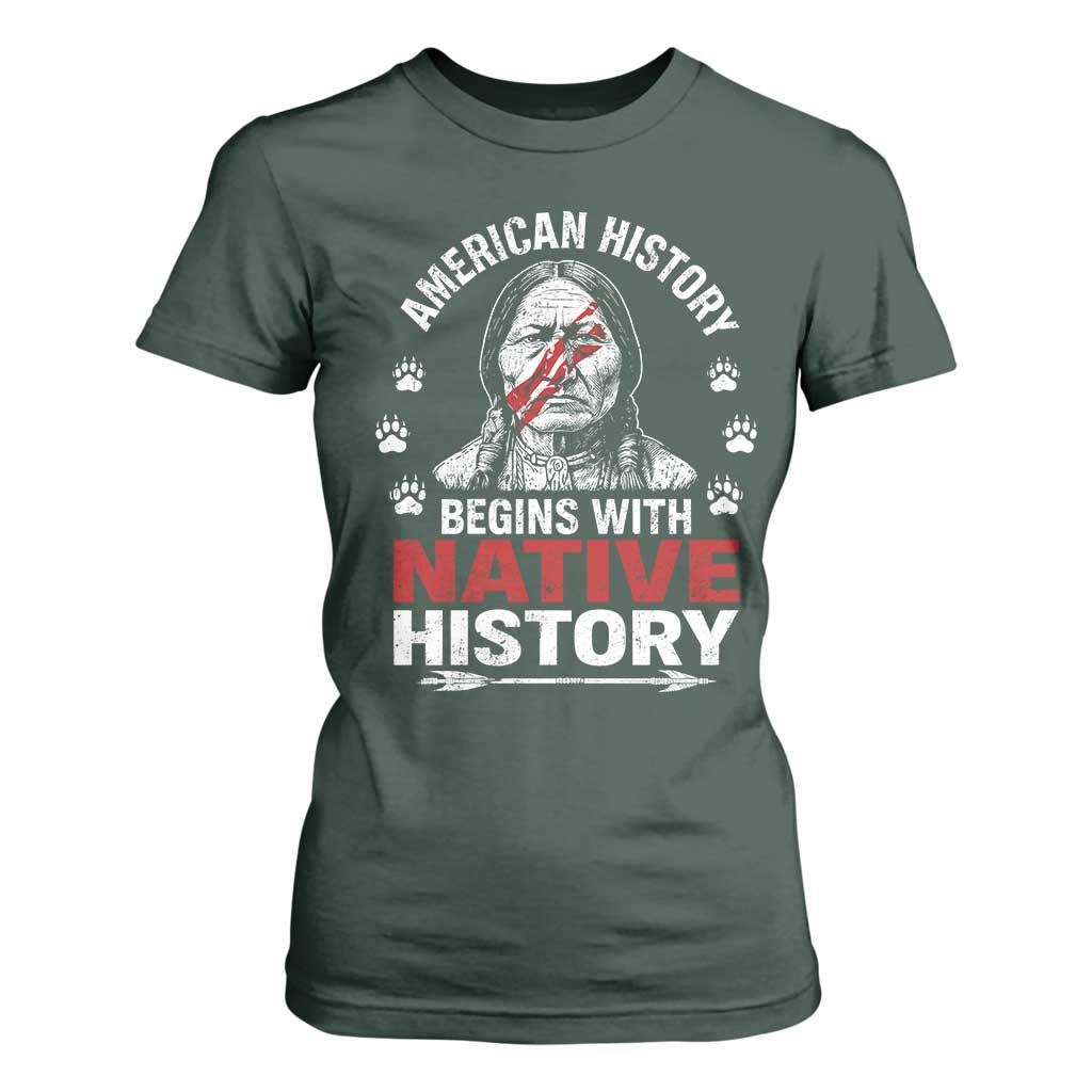 Native American History T Shirt For Women Indigenous Peoples Tribal Pride TS10 Dark Forest Green Print Your Wear