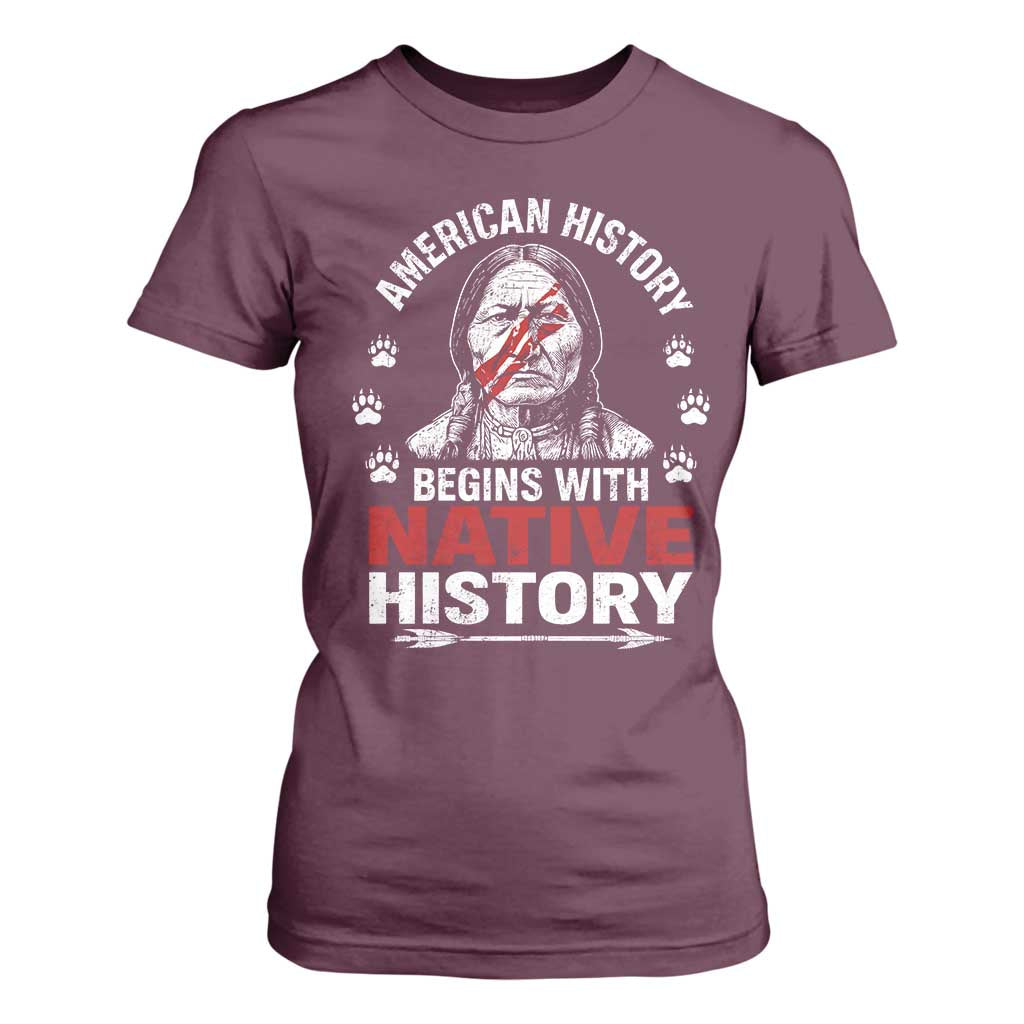 Native American History T Shirt For Women Indigenous Peoples Tribal Pride TS10 Maroon Print Your Wear