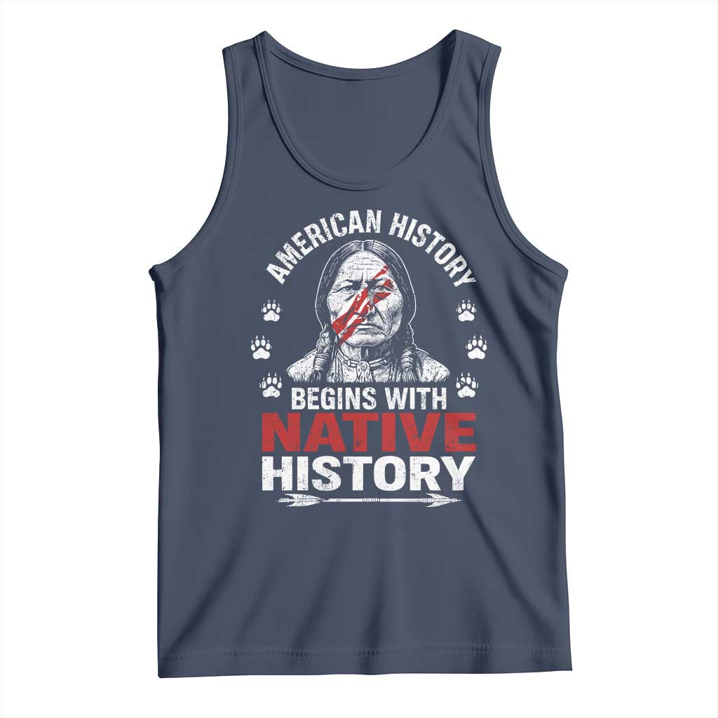 Native American History Tank Top Indigenous Peoples Tribal Pride TS10 Navy Print Your Wear