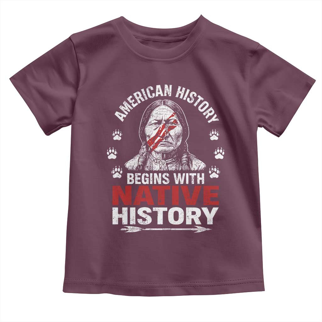 Native American History Toddler T Shirt Indigenous Peoples Tribal Pride TS10 Maroon Print Your Wear