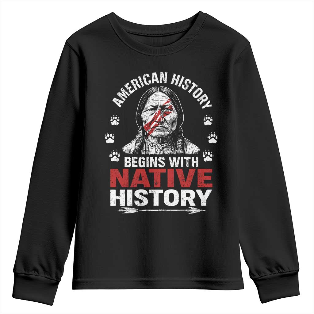 Native American History Youth Sweatshirt Indigenous Peoples Tribal Pride TS10 Black Print Your Wear