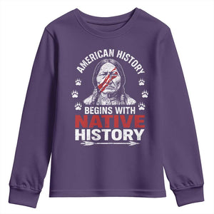 Native American History Youth Sweatshirt Indigenous Peoples Tribal Pride TS10 Purple Print Your Wear
