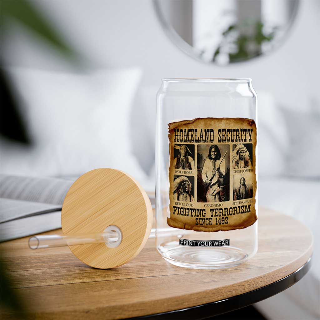 Vintage Native American Glass Can Homeland Security Fighting Terrorism Since 1492 TS10 Print Your Wear