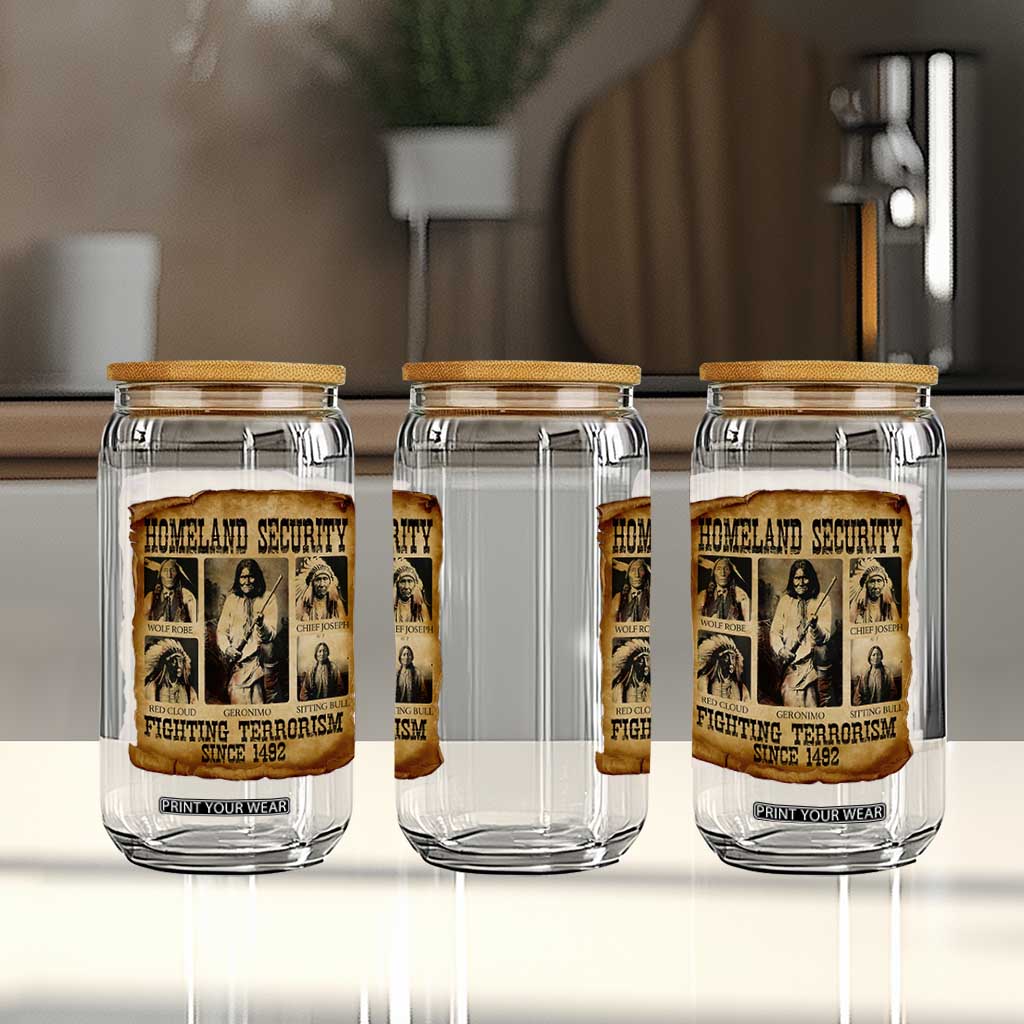 Vintage Native American Glass Can Homeland Security Fighting Terrorism Since 1492 TS10 Print Your Wear