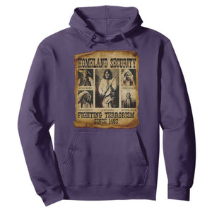Vintage Native American Hoodie Homeland Security Fighting Terrorism Since 1492 TS10 Purple Print Your Wear