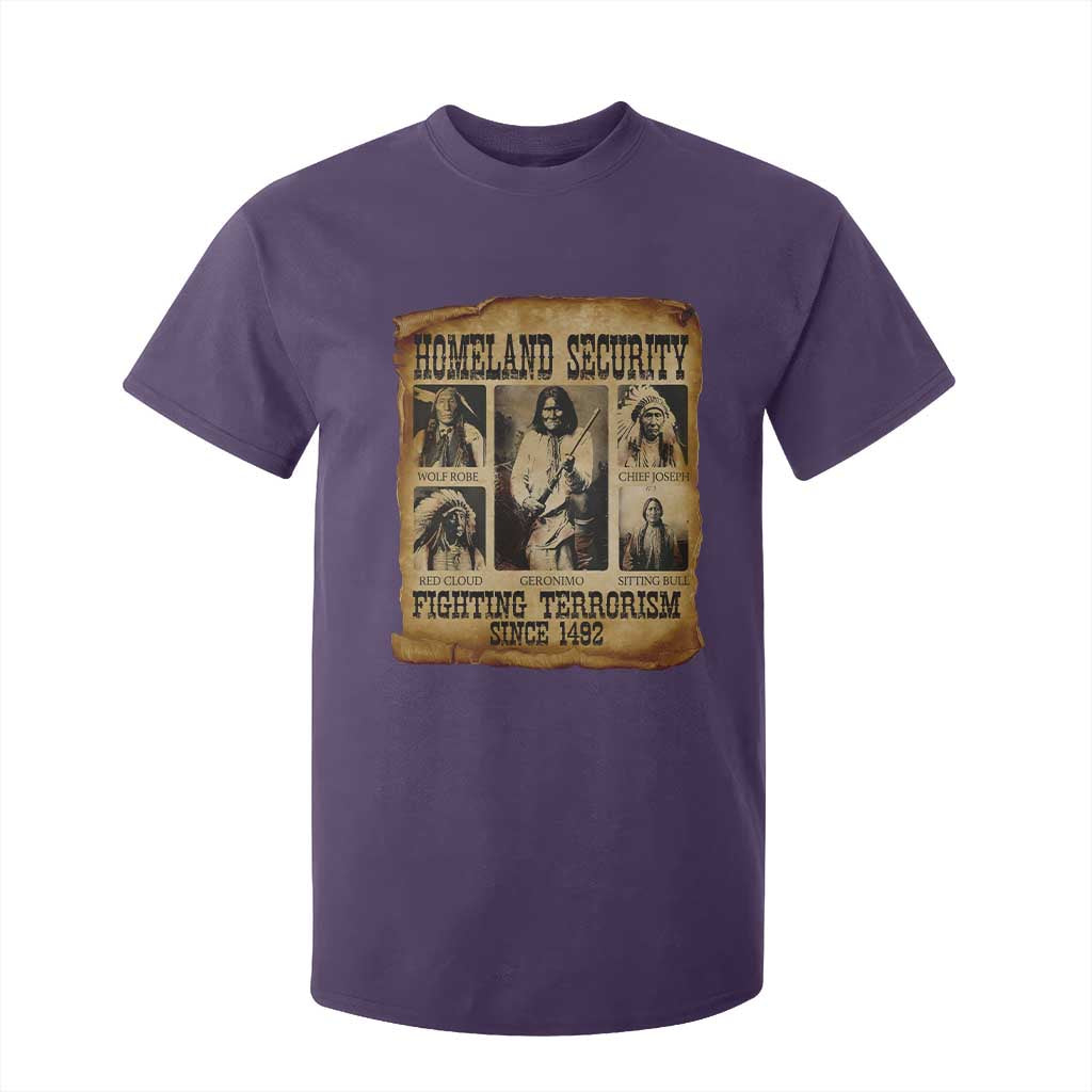 Vintage Native American T Shirt For Kid Homeland Security Fighting Terrorism Since 1492 TS10 Purple Print Your Wear