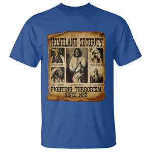 Vintage Native American T Shirt Homeland Security Fighting Terrorism Since 1492 TS10 Royal Blue Print Your Wear
