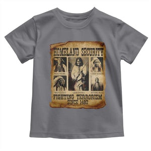 Vintage Native American Toddler T Shirt Homeland Security Fighting Terrorism Since 1492 TS10 Charcoal Print Your Wear
