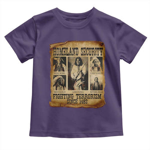 Vintage Native American Toddler T Shirt Homeland Security Fighting Terrorism Since 1492 TS10 Purple Print Your Wear