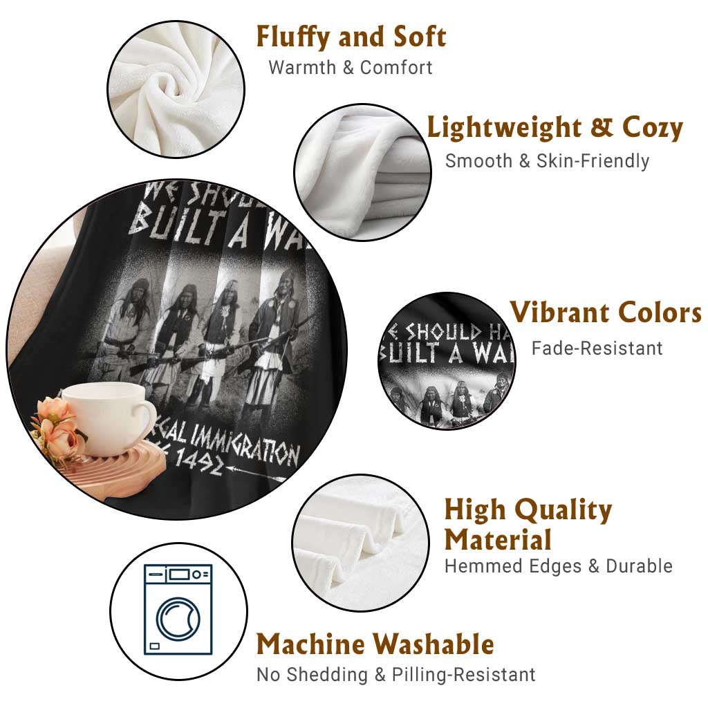 Vintage Native American Throw Blanket We Should Have Built A Wall TS10 Print Your Wear